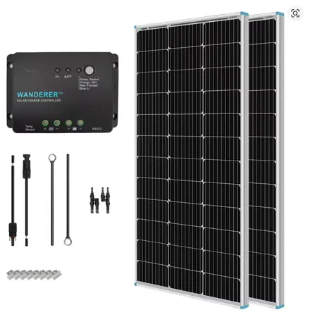 (100W x 2) Renogy 12V Solar Panel Kit w/ 30A PWM Charge Controller