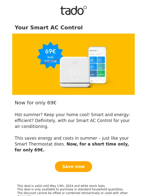 Tado - Hot deal for a cool home! Smart AC Control only 69€