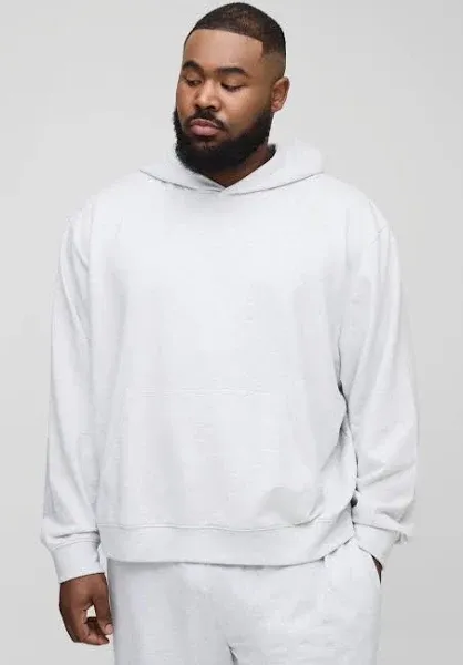 BoohooMAN Men's Plus 260GSM Loopback Boxy Oversized Hoodie