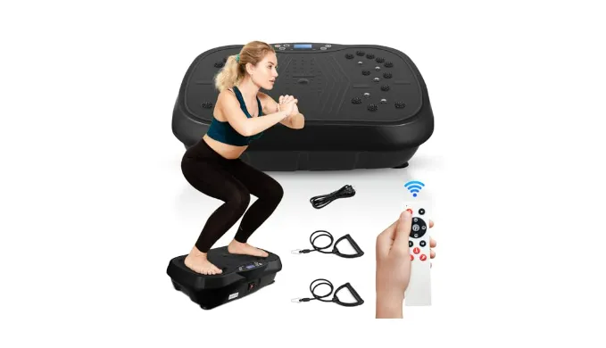 LSRZSPORT Vibration Plate, Exercise Machine Vibration Plate for Lymphatic Drainage Weight Loss, Waver Vibration Plate 330lbs Capacity 6 Preset Modes 120 Level