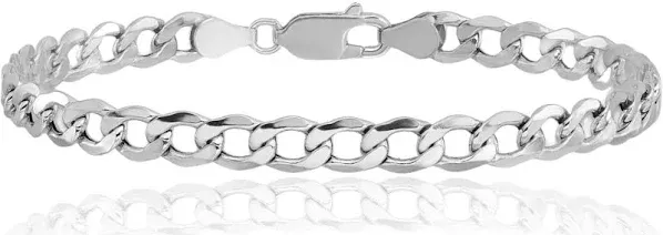14K Solid Yellow Gold Curb Link Chain Bracelet