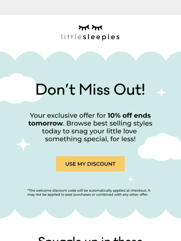 Little Sleepies - Last Chance to Save 10% ❤️