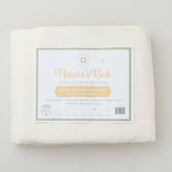 Missouri Star Nature's Best 100% Cotton Batting