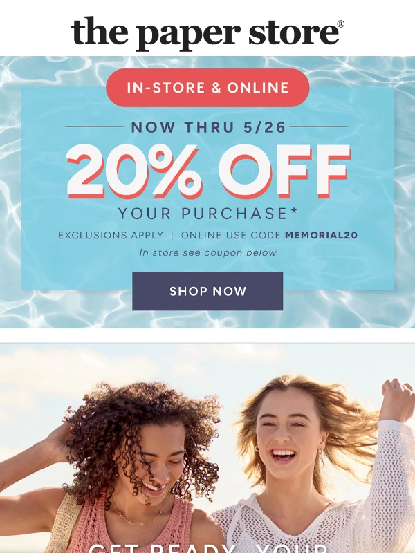 The Paper Store - Enjoy 20% off your entire purchase!