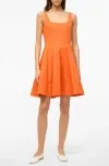 Wells Cotton Poplin Minidress In Tangerine