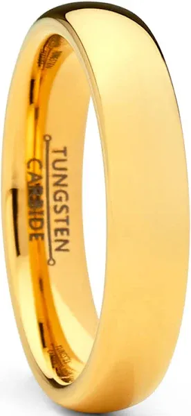 Metal Masters Co. Men Women Unisex Rose Gold Tone Tungsten Wedding Band Engagement Ring 4mm Dome