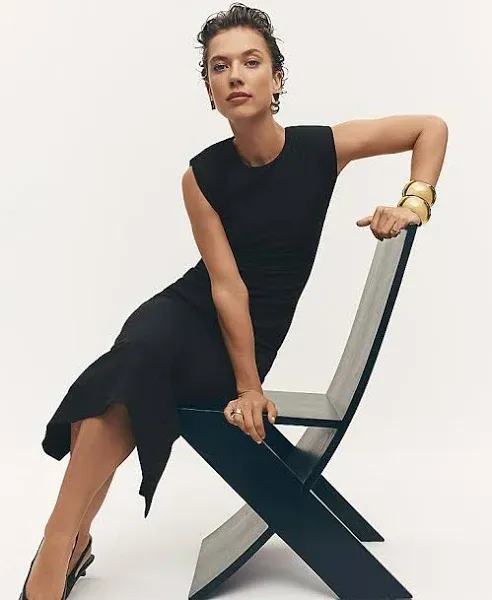 Cap Sleeve Sheath Midi Dress