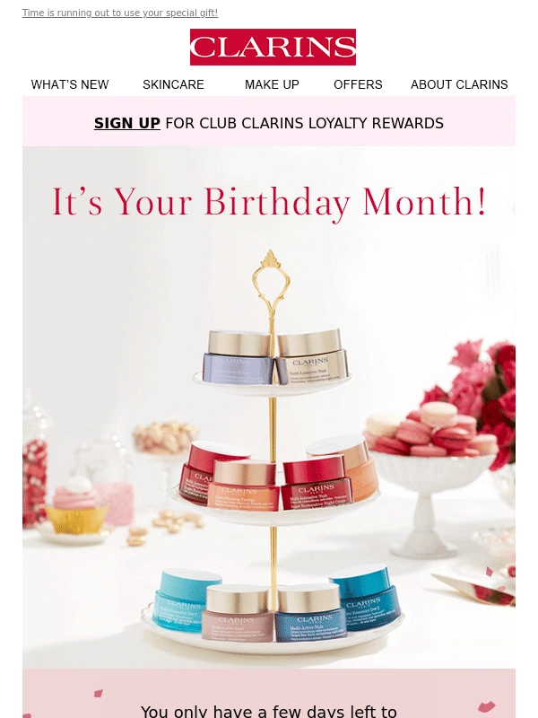 Clarins - Don't Forget to Unwrap Your Birthday Treat From Us