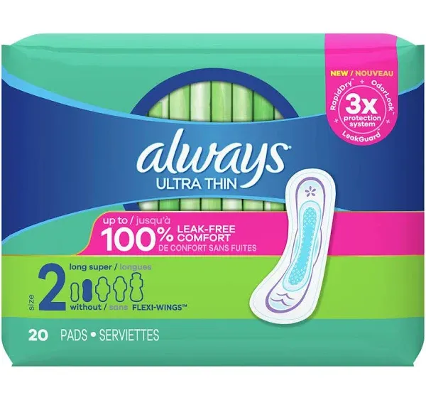 Always Ultra Thin Long Super Heavy Pads
