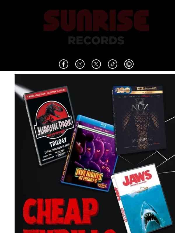 Sunrise Records - Get your pulse racing with these thrilling movies and save up to 39%! ?