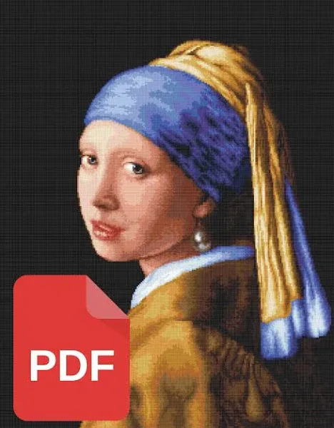 Luca-S Girl with a Pearl Counted Cross-Stitch Kit