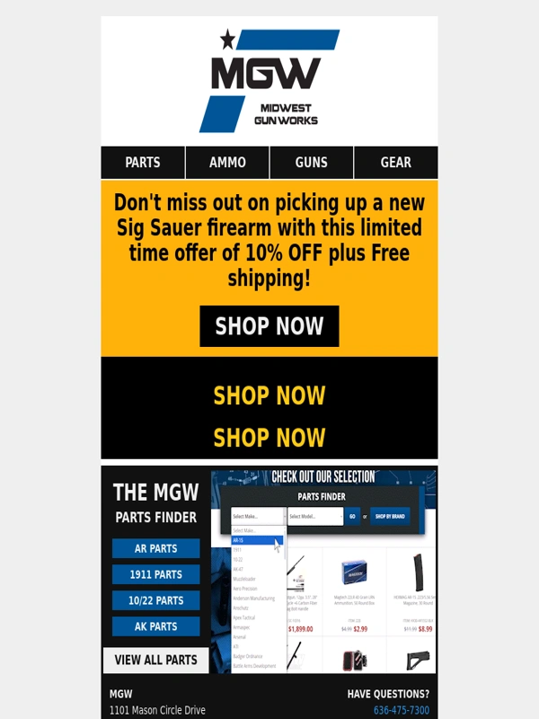 Midwest Gun Works - Sig Sauer 10% OFF deal STARTS NOW! ??