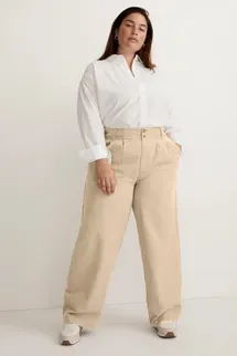 Madewell The Plus Harlow Wide-Leg Pant in Drapey Twill
