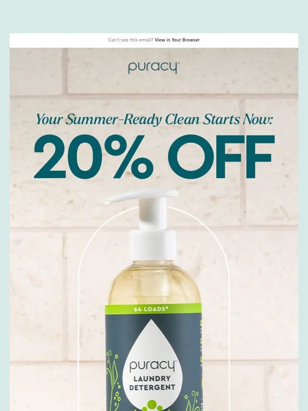 Puracy - Summer Savings Start Today: 20% Off