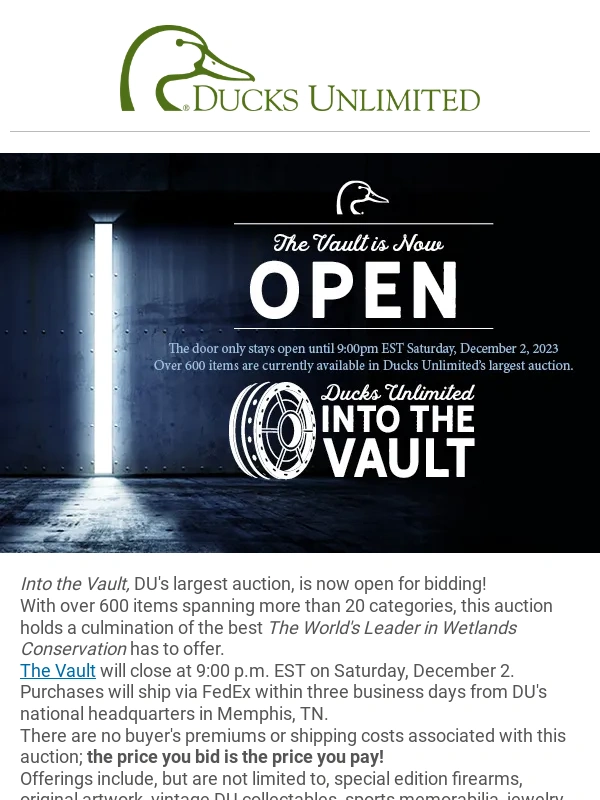 Keepa - Ducks Unlimited's Vault is Open