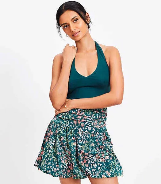 Women's Loft Garden Bubble Hem Mini Skirt Size
