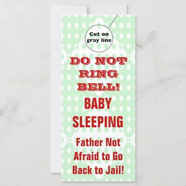 Humorous Sleeping Baby Door Hangers