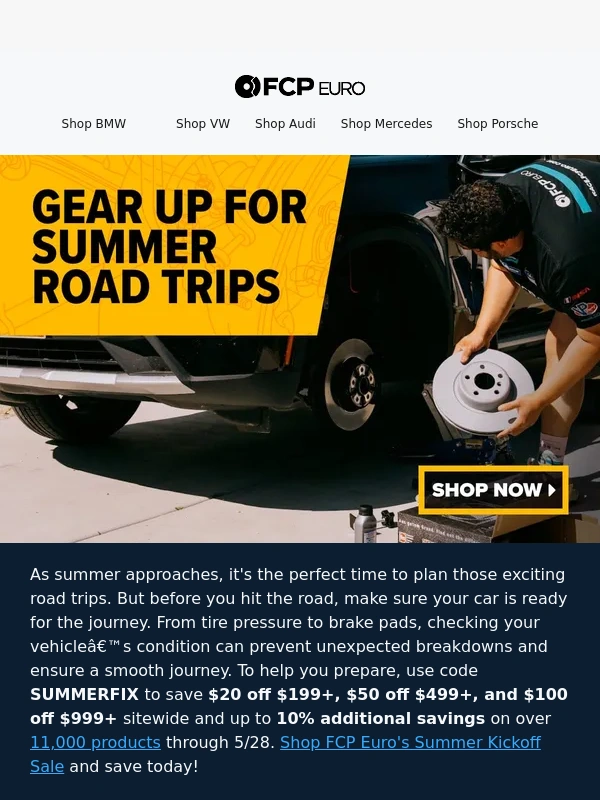 FCP Euro - 5 Essential Checks Before Your Next Road Trip + Big Savings!