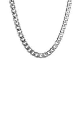 Sterling Silver Curb Link Chain Necklace, 22"