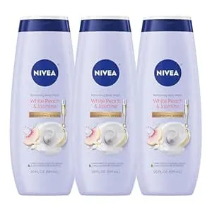 3-Pack 20 Fl Oz NIVEA White Peach and Jasmine Body Wash with Nourishing Serum
