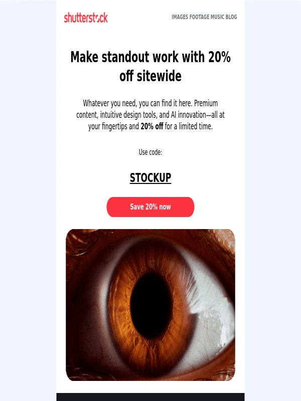 Shutterstock - Save 20% on everything you need to make standout work