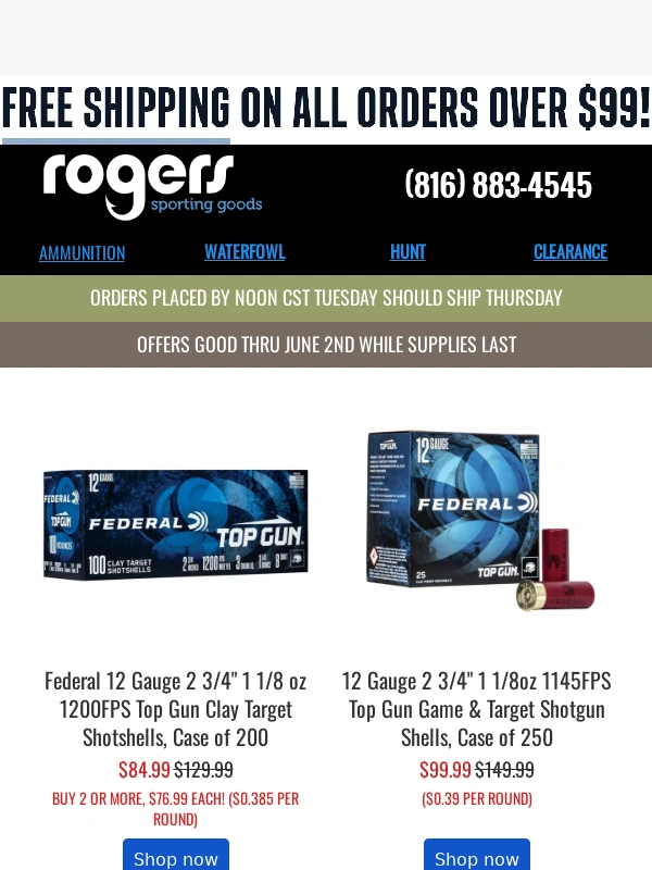 Rogers Sporting Goods - Lead Shotshells! 410,12 and 20 Gauge!