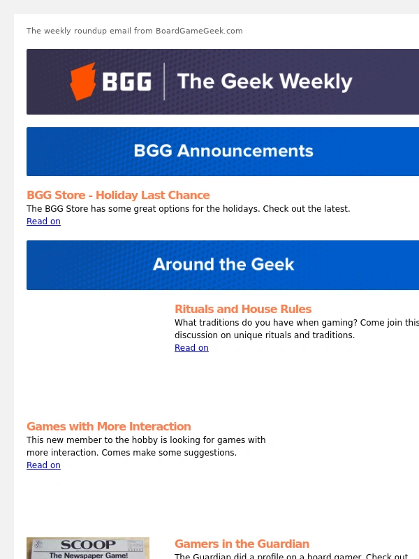 BoardGameGeek - Rituals and House Rules – The Geek Weekly Issue #551