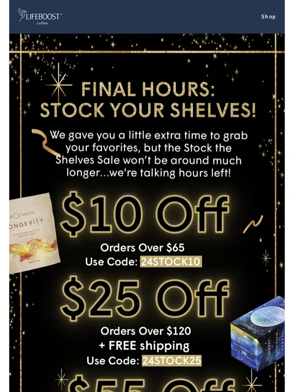 Lifeboost Coffee - Final Hours: Stock Your Shelves!