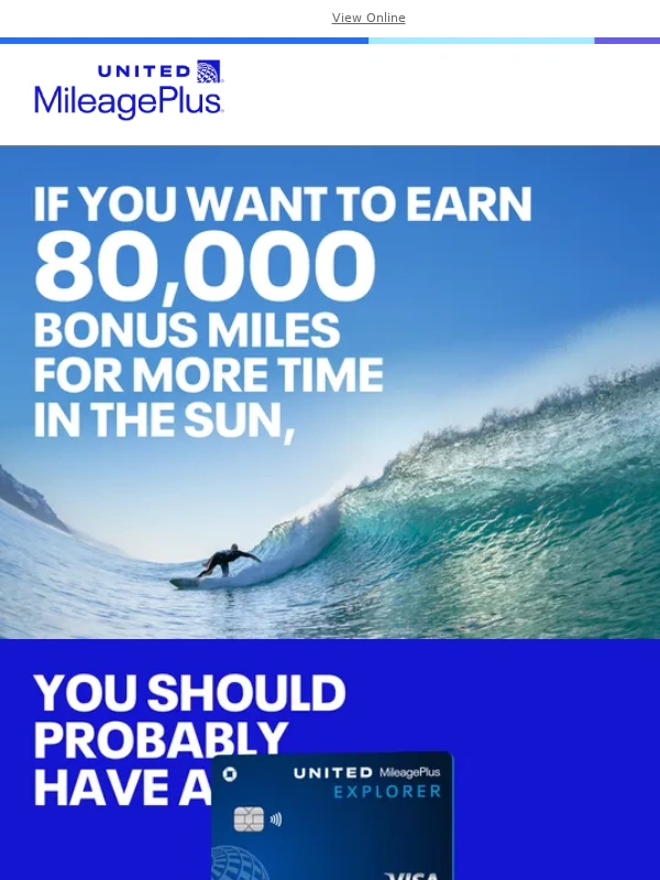 United Airlines - Earn 80,000 bonus miles with the new United Explorer Card