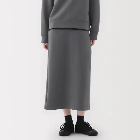 Muji Women's Double Knitted Sweatshirt Skirt