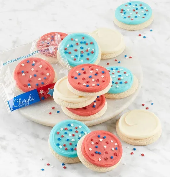 Cheryl's Cookies Buttercream-Frosted Patriotic Sugar Cookies
