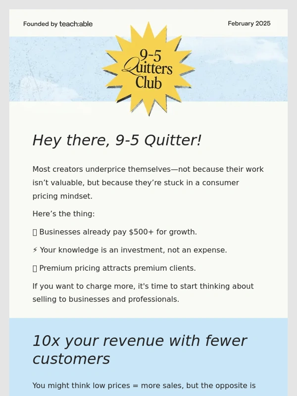 teachable - 10x your revenue with fewer customers