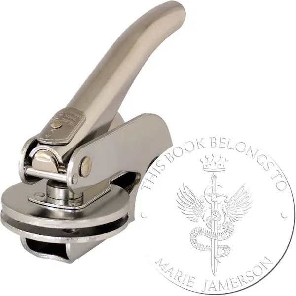 Personalizable Book Design Embossing Stamp