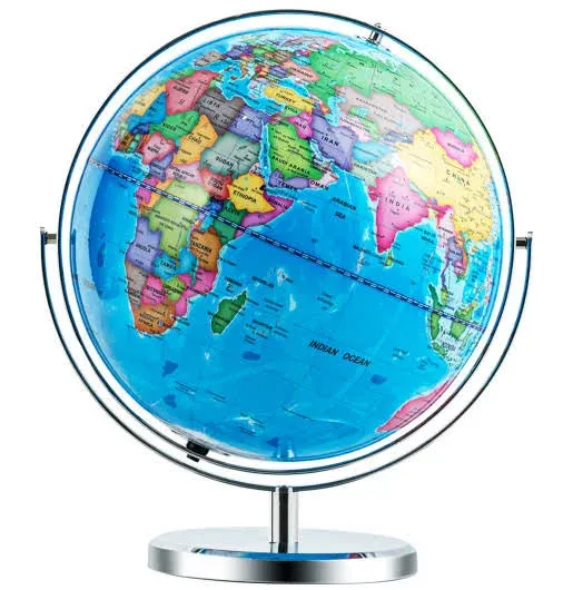 Costway 13 Inch Illuminated World Globe Rotating Map with LED Light