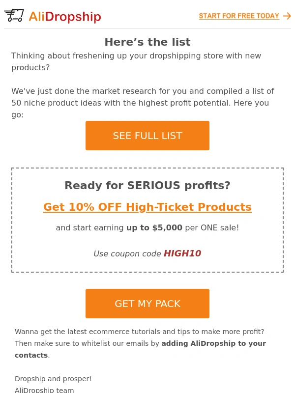 AliDropship - 50 best niche products to sell in 2024