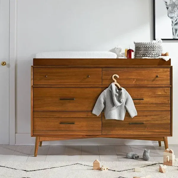 We Kids Mid-Century 6-Drawer Changing Table and Topper