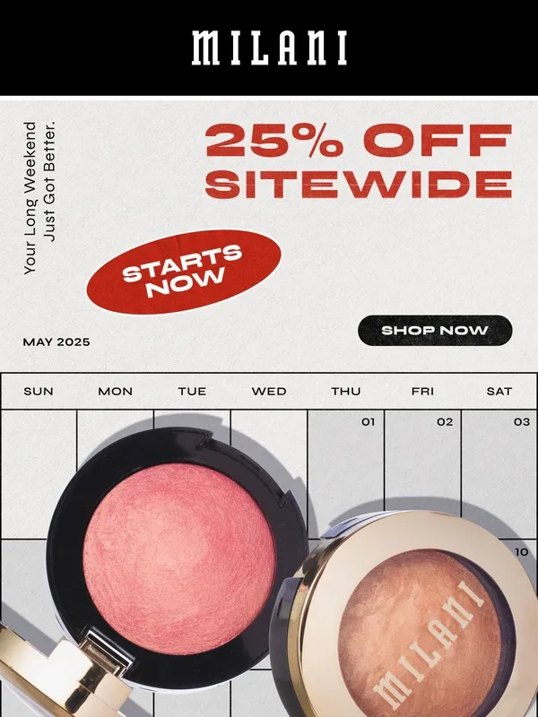 MILANI - Starts now! 25% off everything ?