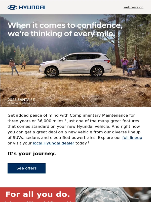 Hyundai - Complimentary Maintenance and great deals now