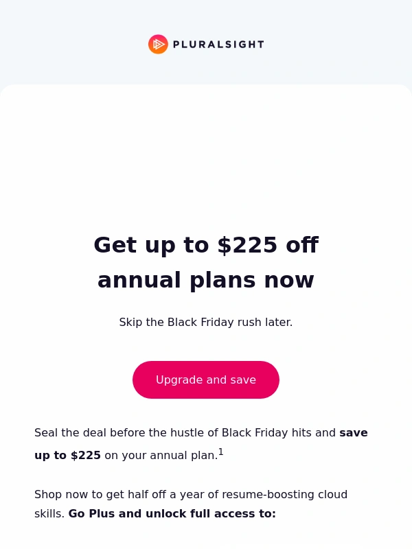 Pluralsight - ✨Save up to $225 and get ahead of Black Friday✨