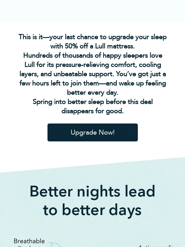 lull - ⏳ Final Hours: 50% Off Mattresses Ends Tonight!