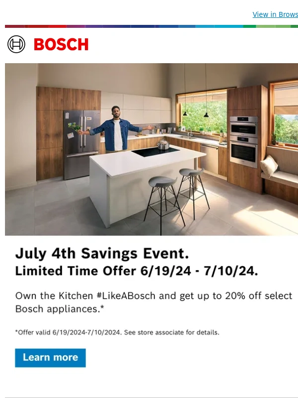 Bosch - Save on Bosch kitchen appliances this 4th of July!