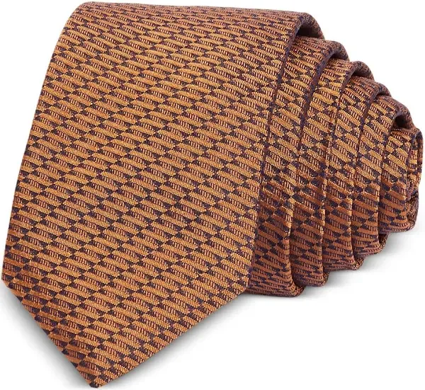 Hugo Boss Men's Spiral Striped Silk Skinny Tie