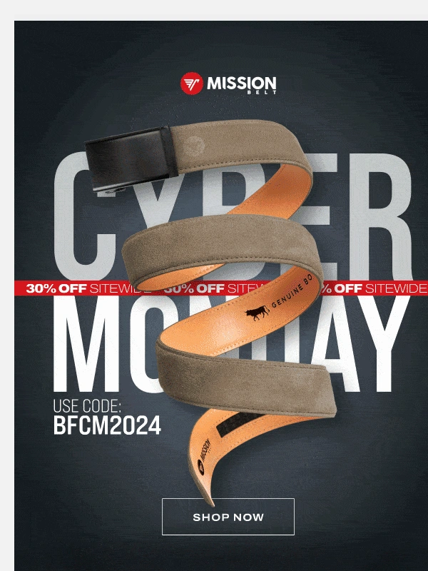 Mission Belt - 30% Off Sitewide Ends Today - Cyber Monday Is Here
