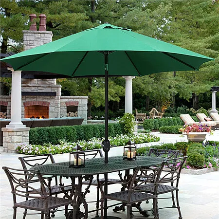9' Arlmont & Co. Bruton Patio Outdoor Marke Umbrella w/ Crank Lift (Dark Green) $43.99 + Free Shipping