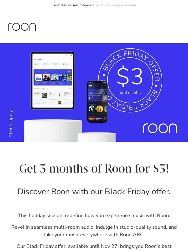 Roon - Our limited-time Black Friday deal is here