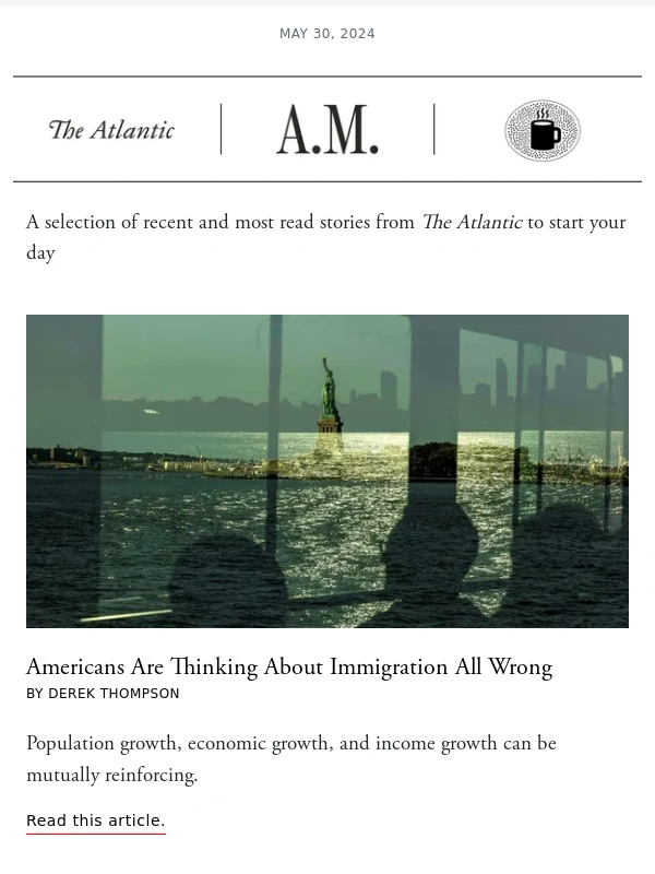 The Atlantic - Today's stories: Americans Are Thinking About Immigration All Wrong