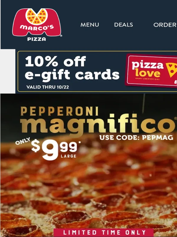 Marco's Pizza - Game day and a large Pepperoni Magnifico® for only $9.99? Yes and yes