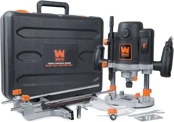 WEN RT6033 15-Amp Variable Speed Plunge Woodworking Router Kit with Carrying Case