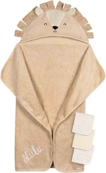 Gerber Baby Brown Lion Hooded Bath Towel & Washcloths