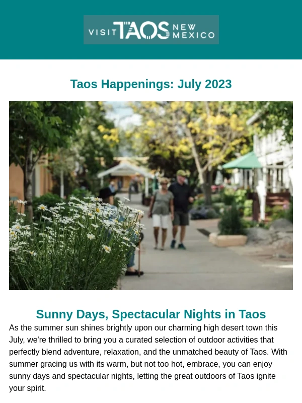 Taos - Taos Happenings: July 2023 ⛰️